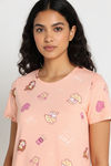 Zivame Farm Lore Knit Cotton Knee Length Nightdress - Peach Pearl — thumbnail 5